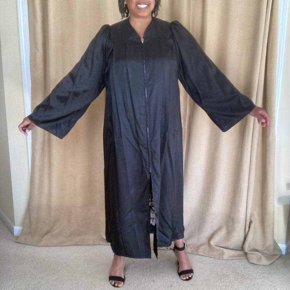 Graduation Gown - Fits 5'9" to 5'11", color Black